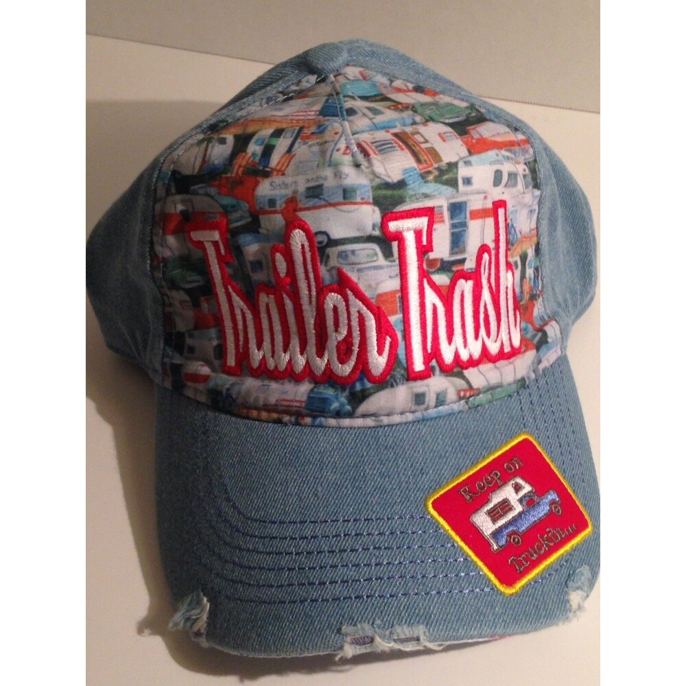Hat “TRAILER TRASH" KEEP ON TRUCKING Comical Girl Trucker Adjustable Snapback